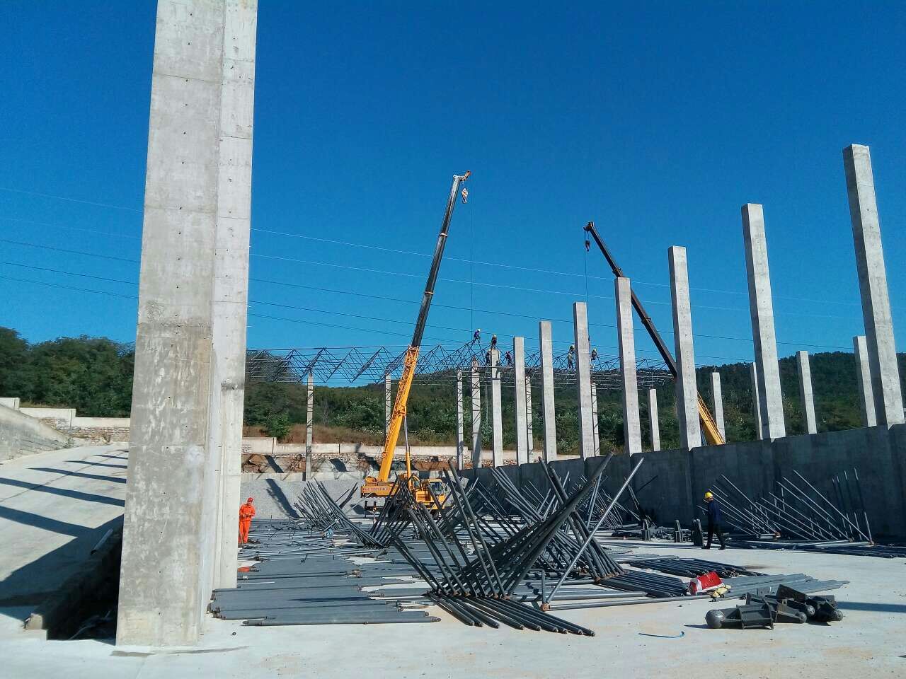 舟山威海搅拌站网架
